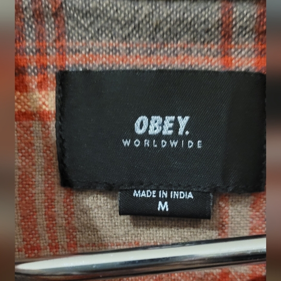 Obey Men's Plaid Shirt. Size M - Picture 4 of 4
